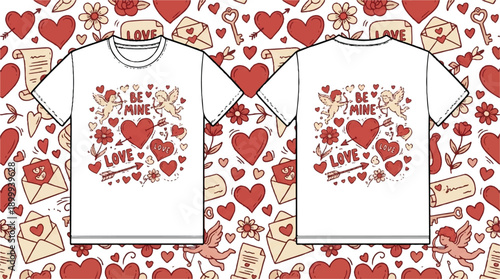 White Crew Neck T-Shirt Design Template, Flat Vector Apparel Graphic