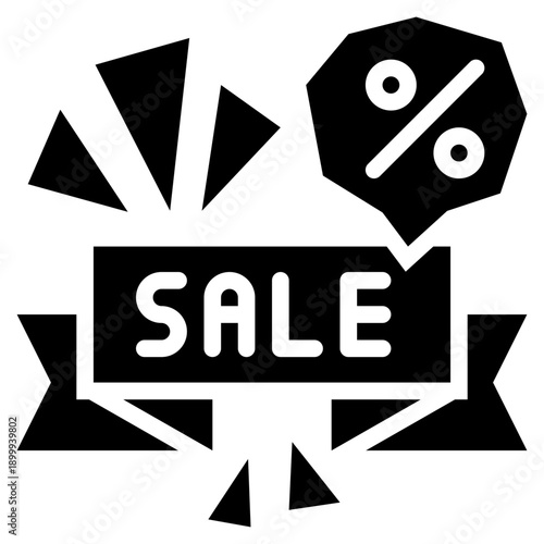 shopping tag label discount sale solid glyph icon