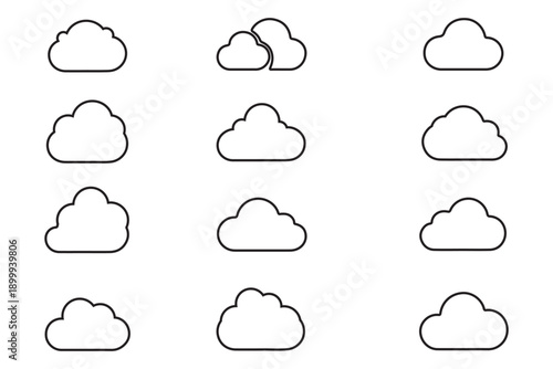 Cloud icon. Cloud weather sign collection. Nature cloud bubble elements. Stock vector