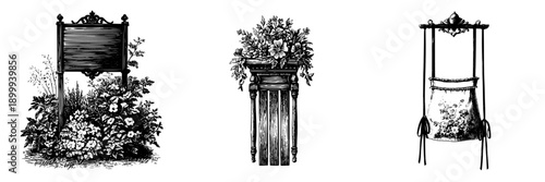 Elegant Signs in a Garden Path