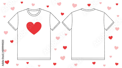 Flat Vector Art of a White T-Shirt, Round Graphic Element for Fashion Branding