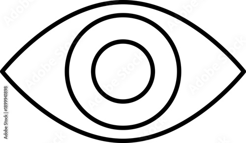 Eye simple icon. Flat line symbol of eye Eyesight vector.