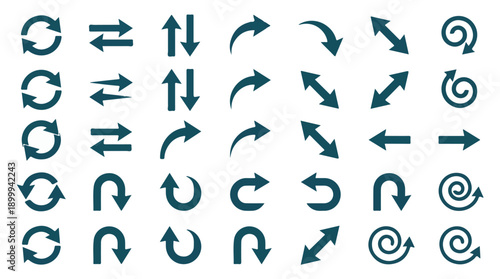 Arrow Icons Pattern Background - Collection of Diverse Directional Symbols