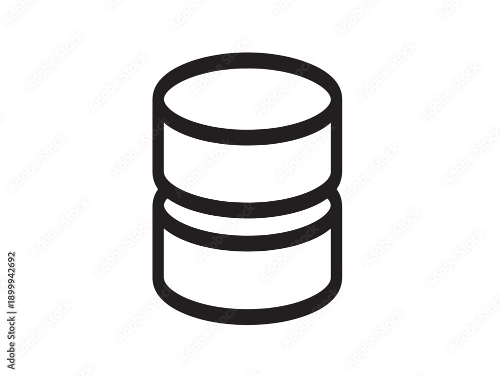 Obraz premium Minimalist database icon with stacked cylinders