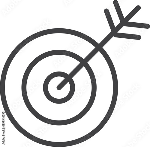 Target board icon with arrow - Concept of goal achievement, business strategy, and success.