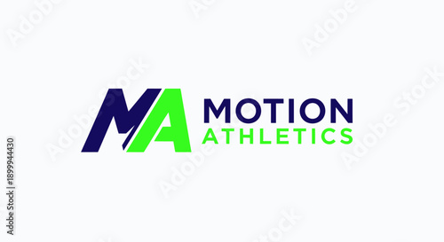 Motion Athletics MA logo design for sports and fitness branding.