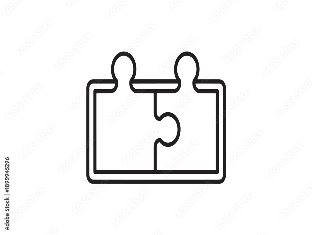 Obraz premium Minimalist puzzle piece connection illustration