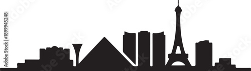 Las vegas skyline silhouette city landscape illustration isolated on light grey