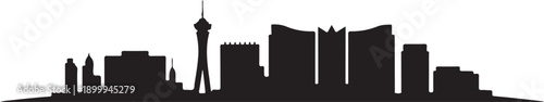 Las vegas skyline silhouette city landscape illustration isolated on light grey