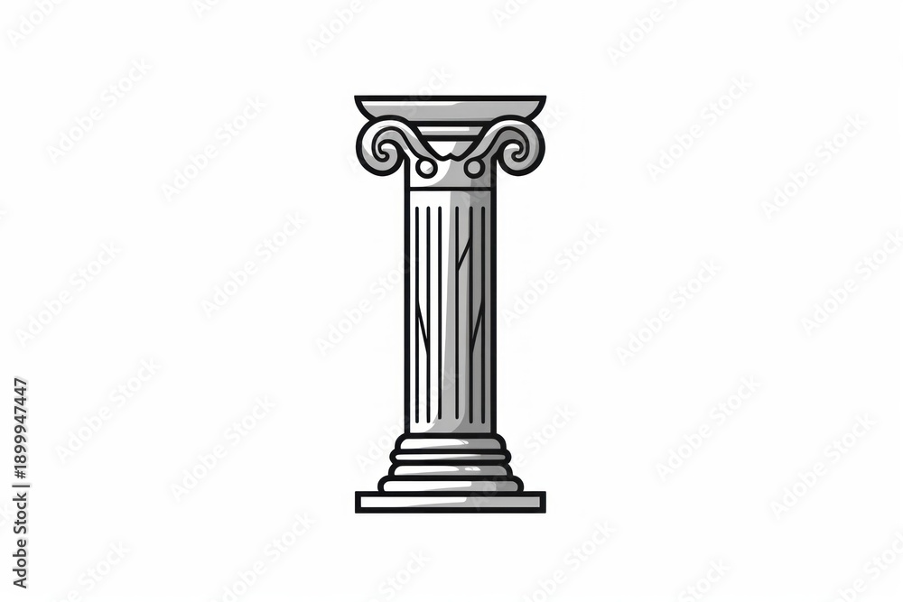 Naklejka premium Iconic classical greek column symbolising strength, support, and heritage