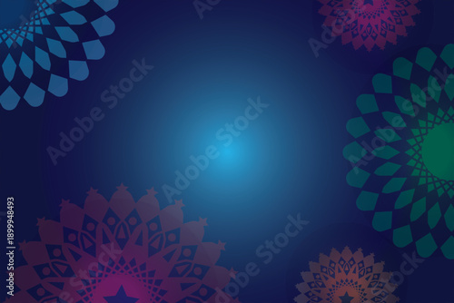 happy ramadan kareem 2026 grating background,  featuring golden lanterns and a crescent moon against a dark blue background, perfect for greeting cards and decorations with vector