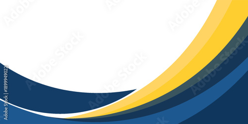 blue and yellow wavy shape background. suitable for business poster design, corporate banner, presentation, flyer, social media post. vector illustration