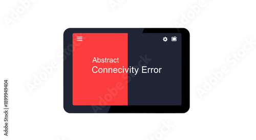 Abstract Connectivity Error Warning on Minimalist Tablet Screen Illustration