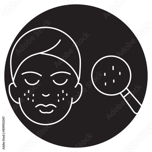 Problem Skin icon, Acne Care Solutions, Clear and Healthy Skin Guide, Sensitive Skin Treatment, Blemish Control Routine, vector