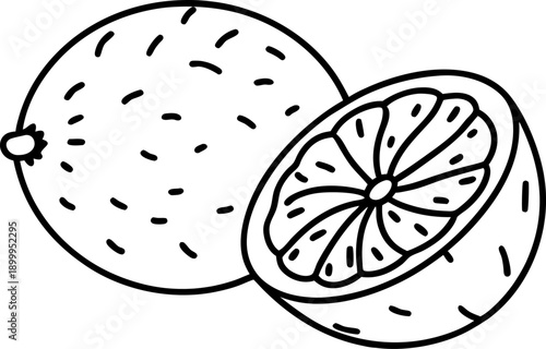 passion fruit with seeds and juicy pulp, whole and cut open tropical exotic fruit