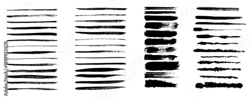 Beautiful Brushes vector collection. Grunge Elements - Brush strokes, ink paint brushes, grunge lines. Rectangle text box for social media and network. vecto