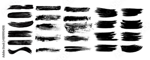 Beautiful Brushes vector collection. Grunge Elements - Brush strokes, ink paint brushes, grunge lines. Rectangle text box for social media and network. vecto