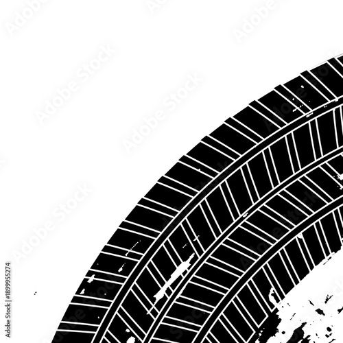 Auto tire tread grunge element. Car and motorcycle tire pattern, wheel tyre tread track. Black tyre print.