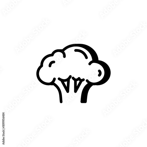 Broccoli line icon, healthy food, vegetables and nutrition