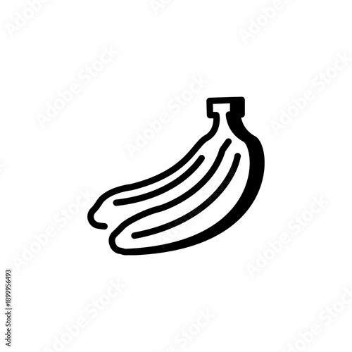 Banana line icon fruit, healthy food and nutrition