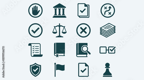 Minimalist Book Line Icons Vector Set for Education and Literature