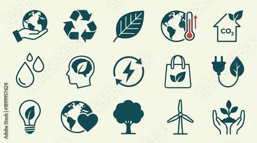 Food and Drink Icons Collection - Variety of Groceries and Meals