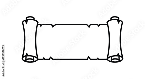 An empty parchment scroll with rough edges and rolled ends.