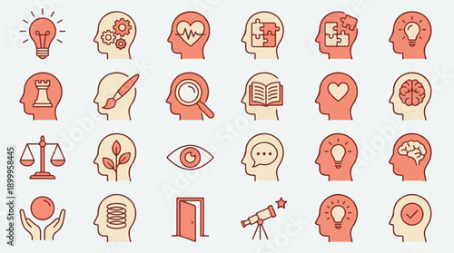 Healthy food icons: variety of colorful fruits and vegetables