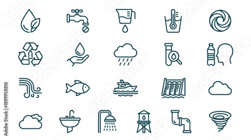 Natural Disaster Icons: Cyclone, Flood, Fire, Earthquake, and Tornado