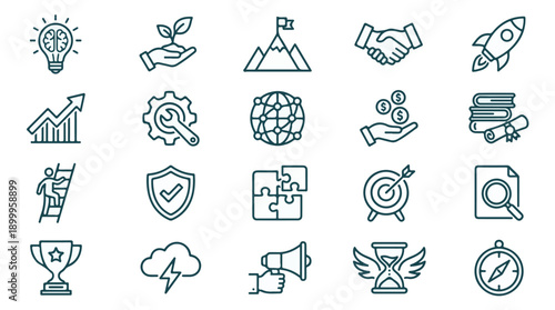 Collection of medical and healthcare service line icons