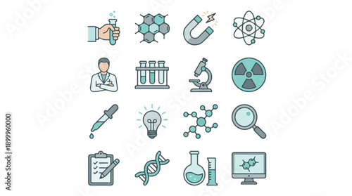 Minimalist Line Art Icons Set of Home Furniture and Household Items