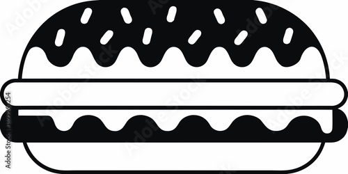 Simple black and white illustration of a classic hamburger icon