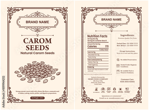 Carom Seeds Packaging Label 