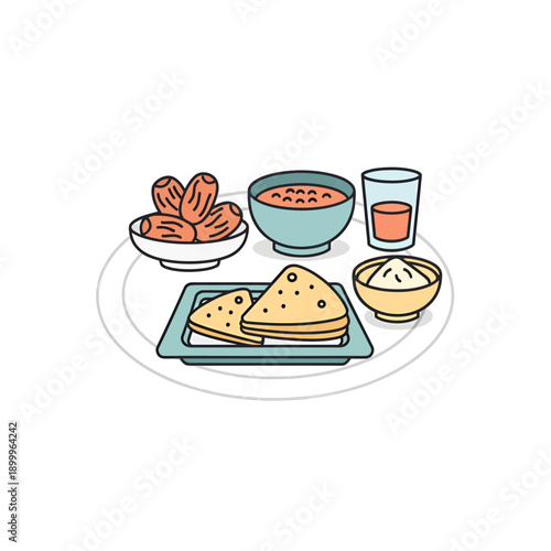 Assorted Indian food on a plate.