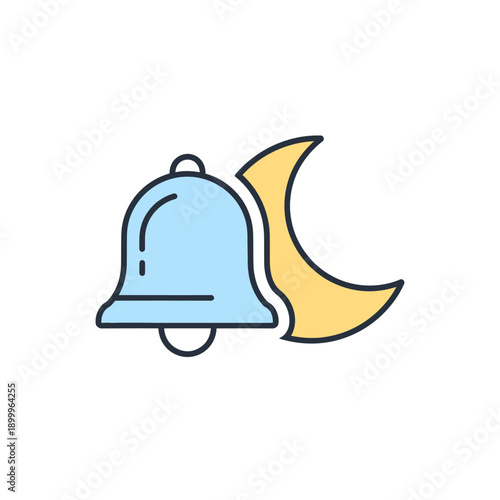 Blue Bell and Crescent Moon Symbol.