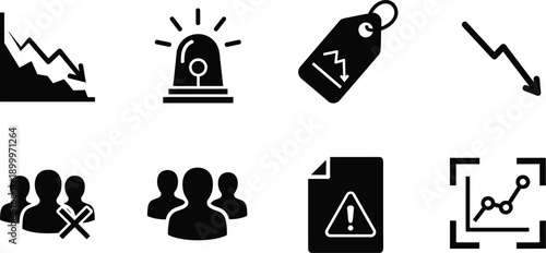 Black and white business warning and people