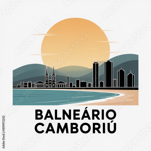 Balneário Camboriú Skyline Silhouette — Brazil’s Vertical Beachfront City Vector Illustration