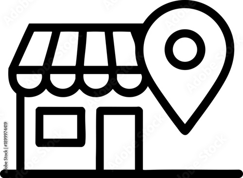 Store Location Icon Vector Shop Map Pin