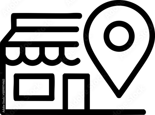 Store Location Icon Vector Shop Map Pin