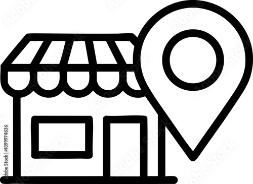 Store Location Icon Vector Shop Map Pin