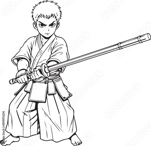 Anime style boy singing into microphone stand, vocalist drawing