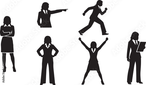 Business professionals success teamwork leadership flat design vector illustration