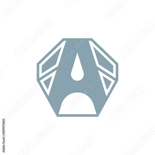 Stylized Shield A Monogram Emblem Logo With Droplet Shape For Branding And Iconography