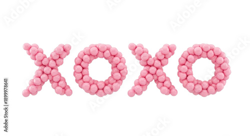 Bold red XOXO balloon letters isolated on a transparent background, ideal for Valentine's Day, love-themed designs, wedding announcements, or celebratory layouts.