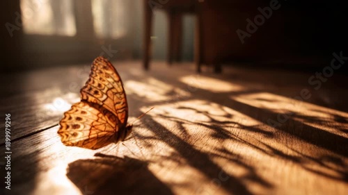 A Butterfly Resting in a Ray of Sunshine