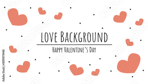 A festive Valentine's Day background with hearts and dots