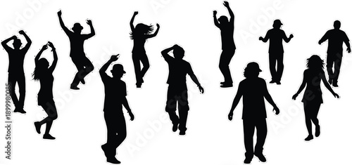 People celebrating and dancing with joy and excitement