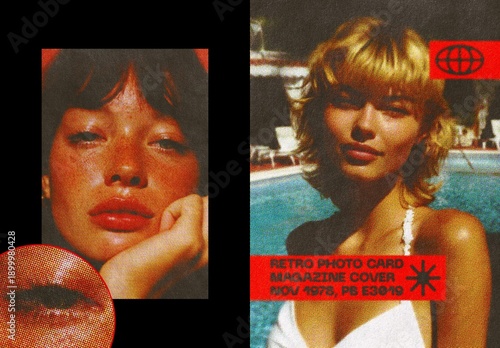 Retro Zine Poster Photo Card Mockup