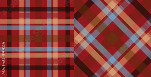 Red and Black Plaid Pattern Design for Fabric and Backgrounds vector illustration