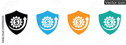 Vibrant shield icons symbolizing financial security and growth